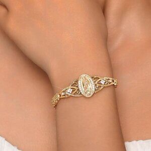 Holy Mother Catholic Bracelet for Women-14k Gold Plated Bracelet, Hypoallergenic